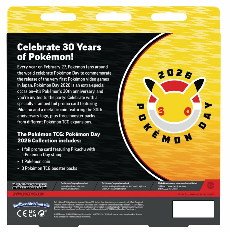 SPECIAL COLLECTION POKÉMON DAY 2026 30 ANIVERSARIO. - Inglés 🇬🇧